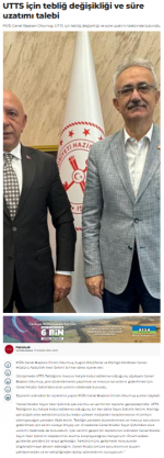 UTTS için tebliğ değişikliği ve süre uzatımı talebi